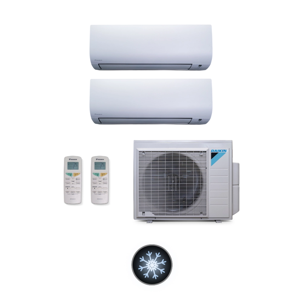 Ar Condicionado Multi Split 2 Ambientes 18000 Btus Inverter Lite Daikin com 2 Hi Wall 12000 Frio 220V