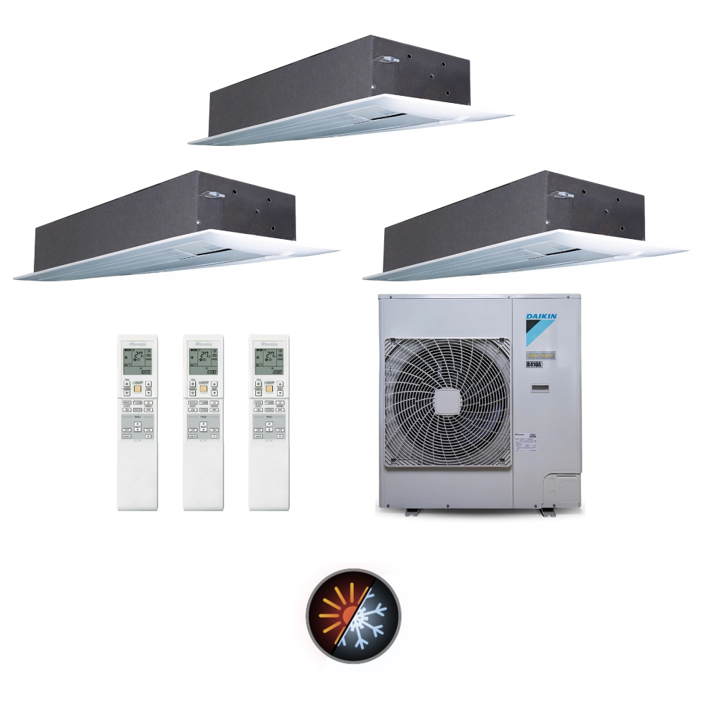 Ar Condicionado Multi Split 3 Ambientes 38000 Btus Inverter Advance Daikin com 3 Cassetes Uma Via 18000 Quente Frio 220V