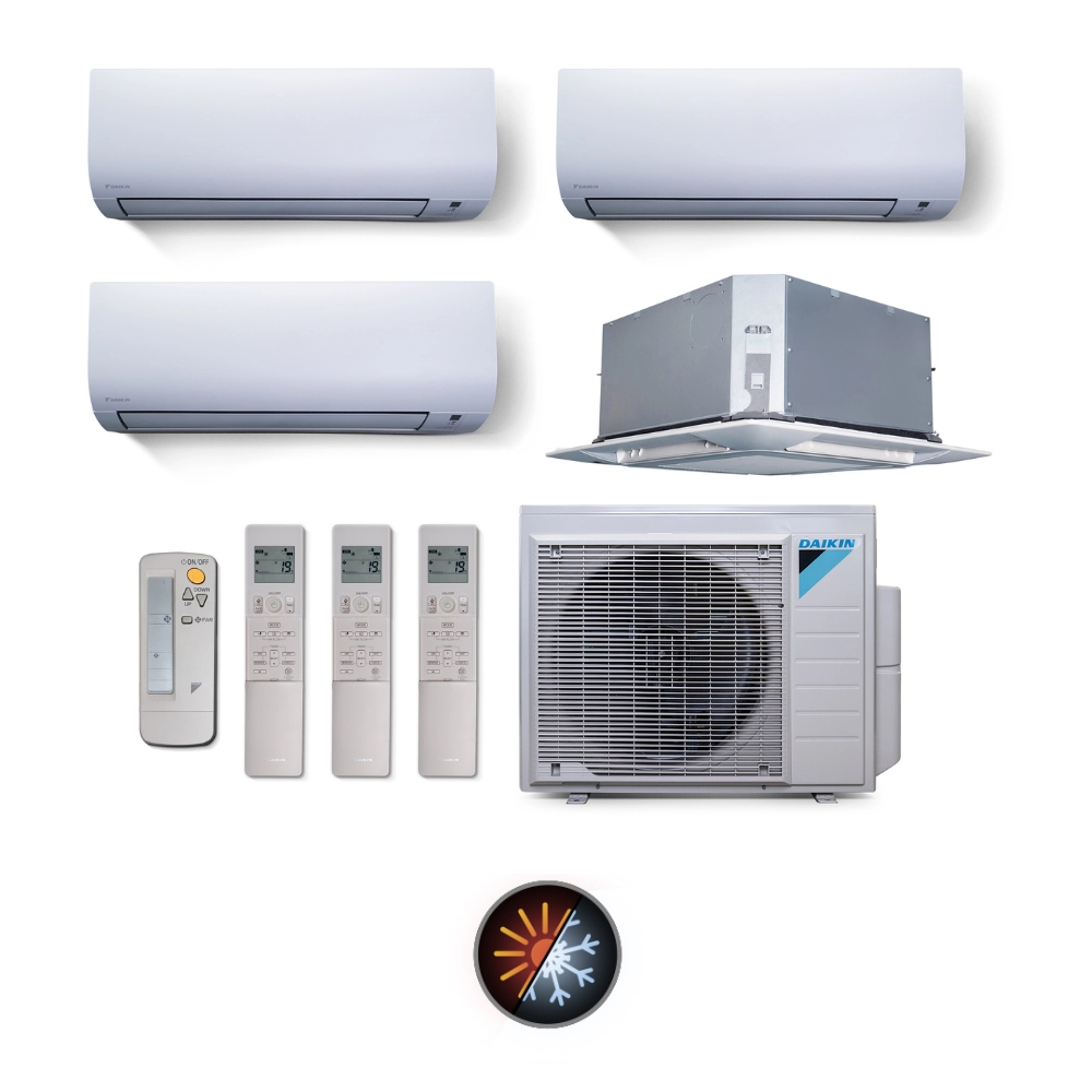 Ar Condicionado Multi Split 4 Ambientes 28000 Btus Inverter Advance Daikin com 3 Hi Wall 9000 e 1 Cassete Quatro Vias 18000 Quente Frio 220V Ar Condicionado Multi Split 4 Ambientes 28000 Btus Inverter Advance Daikin com 3 Hi Wall 9000 e 1 Cassete Quatro Vias 18000 Quente Frio 220V