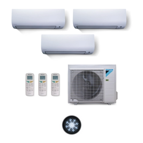 Ar Condicionado Multi Split 3 Ambientes 18000 Btus Inverter Lite Daikin com 3 Hi Wall 9000 Frio 220V