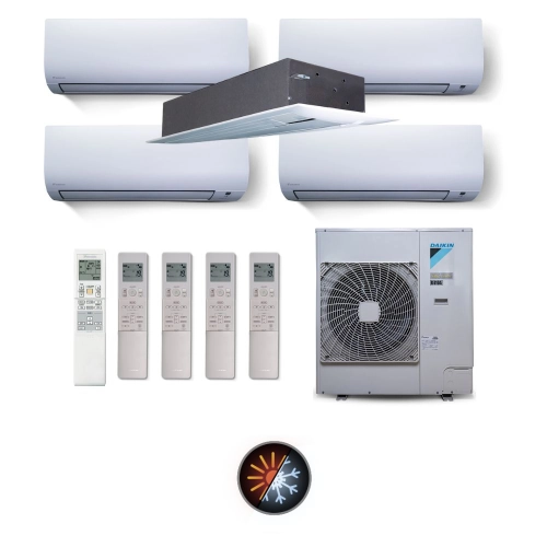 Ar Condicionado Multi Split 5 Ambientes 38000 Btus Inverter Advance Daikin com 4 Hi Wall 9000 e 1 Cassete Uma Via 12000  Quente Frio 220V