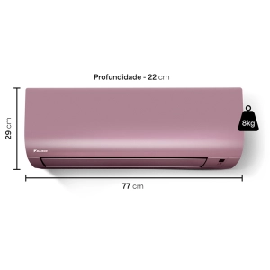 Ar Condicionado 12000 Btus Inverter Daikin Ecoswing Smart Gold Icolor Rosa Quente Frio 220V