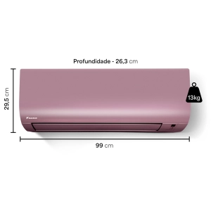 Ar Condicionado 24000 Btus Inverter Daikin Ecoswing Smart Gold Icolor Rosa Quente Frio 220V