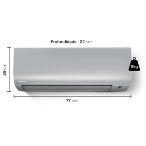 Ar Condicionado 9000 Btus Inverter Daikin Ecoswing Smart Gold Icolor Prata Quente Frio 220V