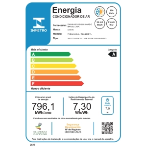 Ar Condicionado Cassete 24000 Btus Inverter 1 Via Daikin Sky Air Quente e Frio 220V