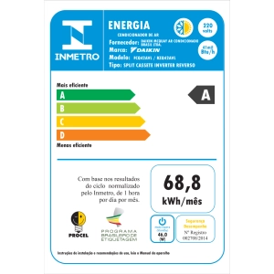 Ar Condicionado Cassete 42000 Btus Inverter 4 Vias Daikin Sky Air Quente e Frio 220V