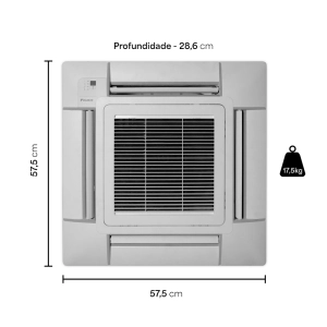Ar Condicionado Multi Split 2 Ambientes 18000 Btus Inverter Advance Daikin com 2 Cassetes Quatro Vias 9000 Quente Frio 220V