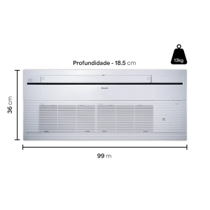 Ar Condicionado Multi Split 3 Ambientes 24000 Btus Inverter Advance Daikin com 2 Cassetes Uma Via 9000 e 1 de 12000 Quente Frio 220V