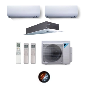 Ar Condicionado Multi Split 3 Ambientes 24000 Btus Inverter Advance Daikin com 2 Hi Wall 9000 e 1 Cassete Uma Via 12000 Quente Frio 220V Ar Condicionado Multi Split 3 Ambientes 24000 Btus Inverter Advance Daikin com 2 Hi Wall 9000 e 1 Cassete Uma Via 12000 Quente Frio 220V