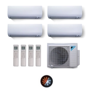 Ar Condicionado Multi Split 4 Ambientes 34000 Btus Inverter Advance Daikin com 3 Hi Wall 9000 e 1 de 12000 Quente Frio 220V