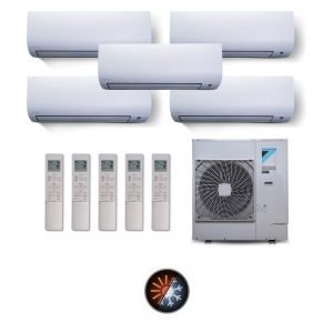 Ar Condicionado Multi Split 5 Ambientes 38000 Btus Inverter Advance Daikin com 2 Hi Wall 9000 e 3 de 12000 Quente Frio 220V
