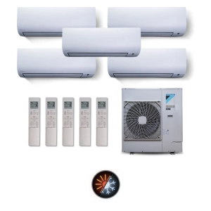 Ar Condicionado Multi Split 5 Ambientes 38000 Btus Inverter Advance Daikin com 4 Hi Wall 9000 e 1 de 12000 Quente Frio 220V